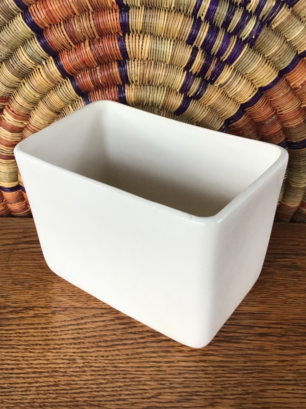 Vintage McCoy Pottery Rectangular Pillow Planter Vase USA MCM White